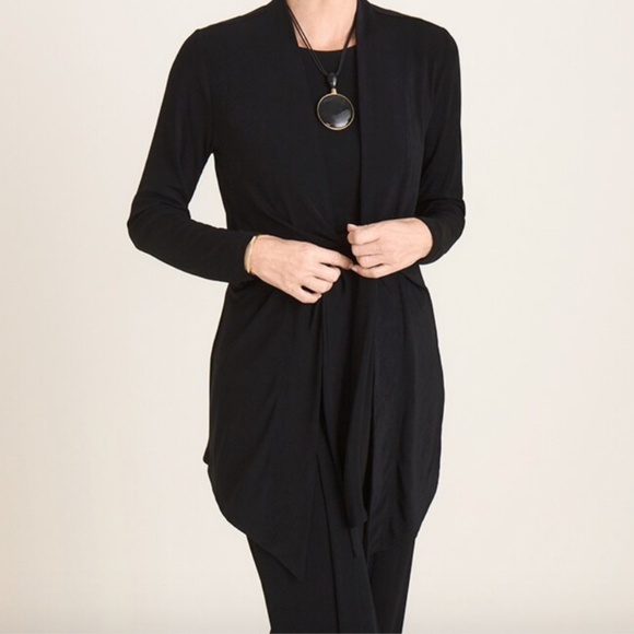 Chico’s BLACK Tie Front Traveler's Jacket, NWT, travel friendly leisure, knit - Picture 2 of 16